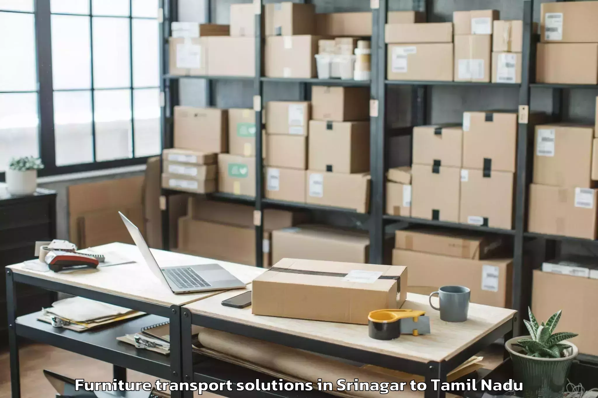 Reliable Srinagar to Tiruvottiyur Furniture Transport Solutions